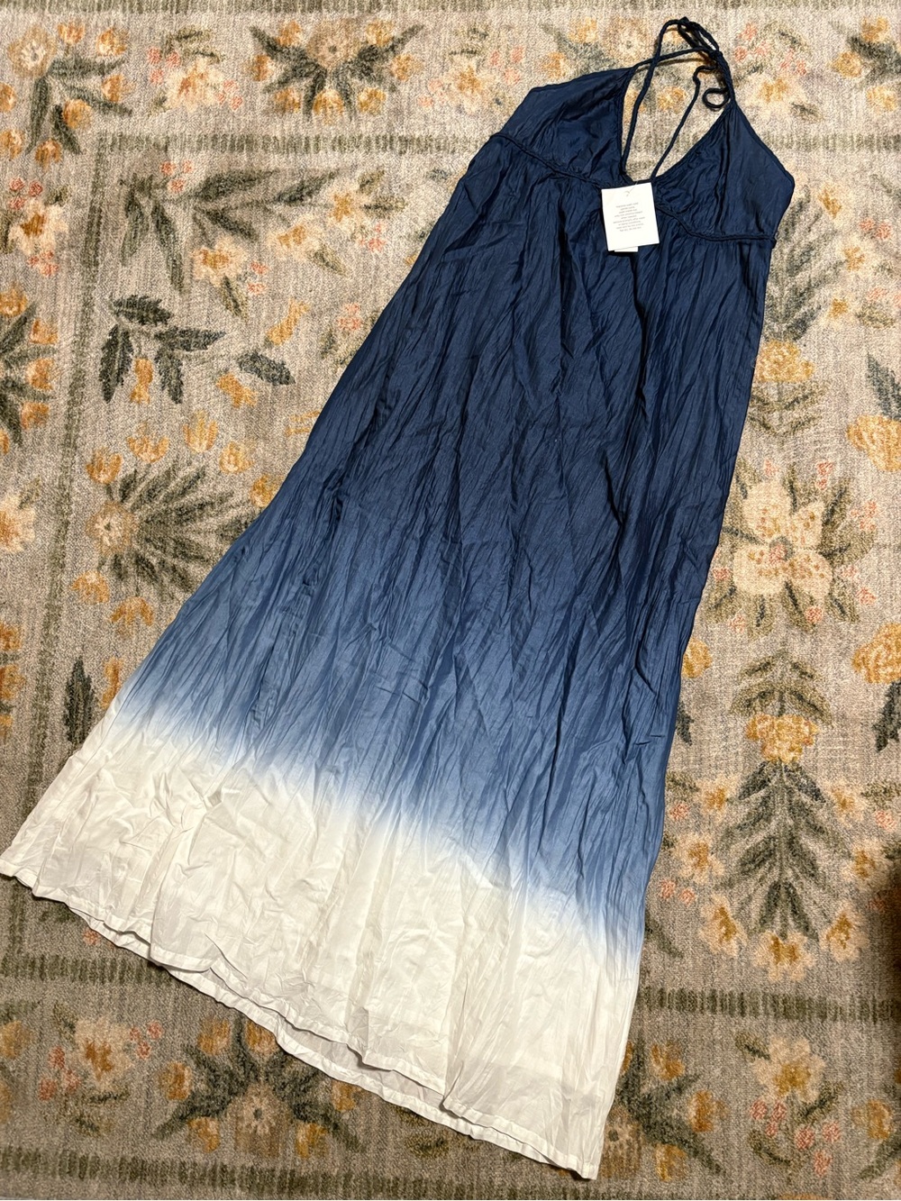 GAP Crinkle Gauze Maxi Dress - Size Large Tie Dye Vintage Halter